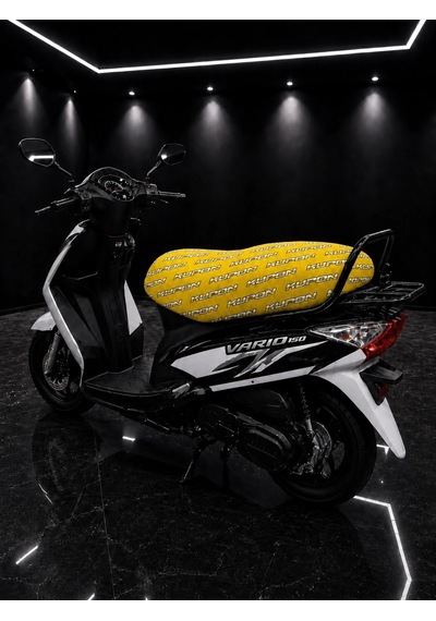 Kupon Sarı Desenli Motorsiklet Sele Kılıfı 1.kalite Likrali Penye Yıkanabilir