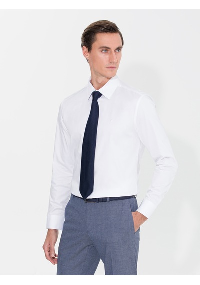 Cacharel Beyaz Slim Fit Uzun Kollu Basic Gömlek 15841036