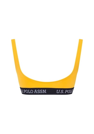 U.S. Polo Assn. Kadın Sarı U Yaka Bralet Bikini Üst 21503