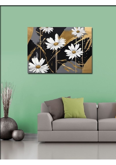 Kanvas Tablo Beyaz Papatyalar 70cmx100cm