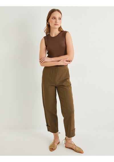 Koton Crop Fitilli Atlet Halter Yaka Kahverengi 4sak10493ek Kahve