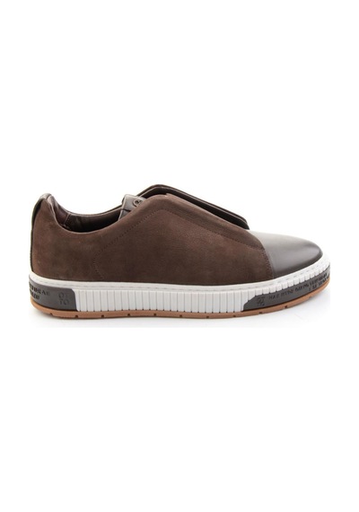 Bambi Kahve Hakiki Deri Erkek Sneaker E01610000603