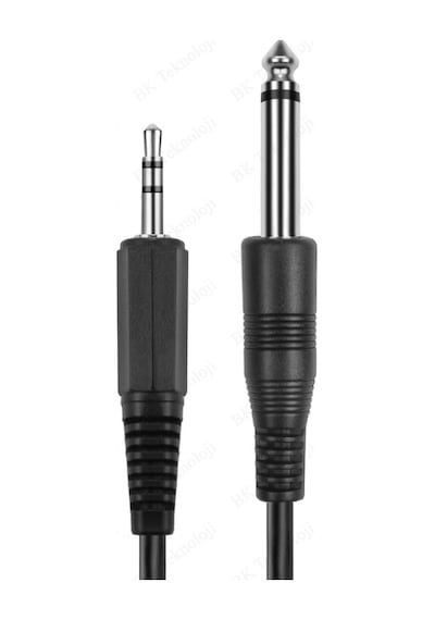 3.5 mm TRS Stereo Erkek - 1/4 (6.35 mm) TS Mono Erkek Ses Kablosu