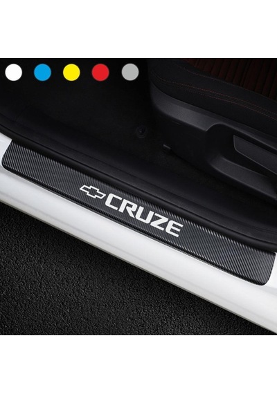Chevrolet Cruze Için Karbon Kapı Eşiği Sticker (4 Adet )