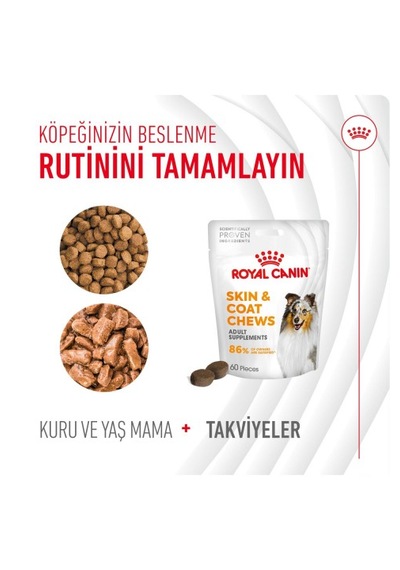 Skin&coat Chews Deri Ve Tüy Sağlığını Destekleyen Tamamlayıcı Ödül Maması 240g