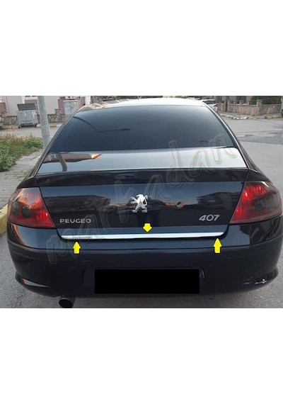 Peugeot 407 Krom Bagaj Alt Çıta 2004-2010 Paslanmaz Çelik