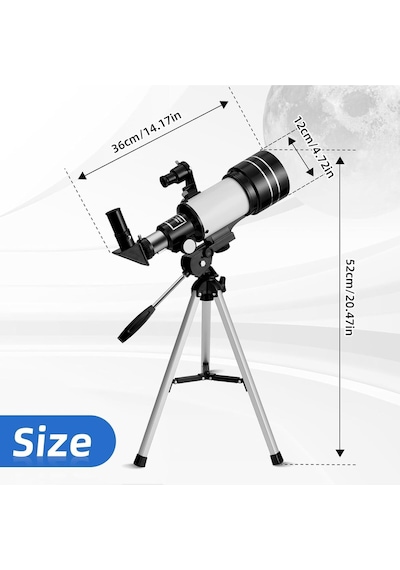 Profesyonel Astronomik Teleskop 70mm Lensli Tripodlu Uzay Gözlem Dürbünü Ay Gözlem Teleskobu