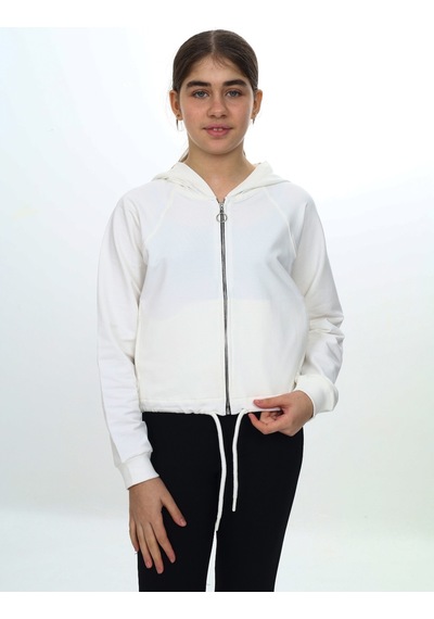Toontoy Kız Çocuk Kapüşonlu Fermuarlı Reglan Kol Örme Hırka - Beli Ayarlanabilir Kordonlu & 2 İplik Ekru Toontoy Kız Çocuk Kapüşonlu Fermuarlı Reglan Kol Örme Hırka - Beli Ayarlanabilir Kordonlu & 2 İplik Ekru