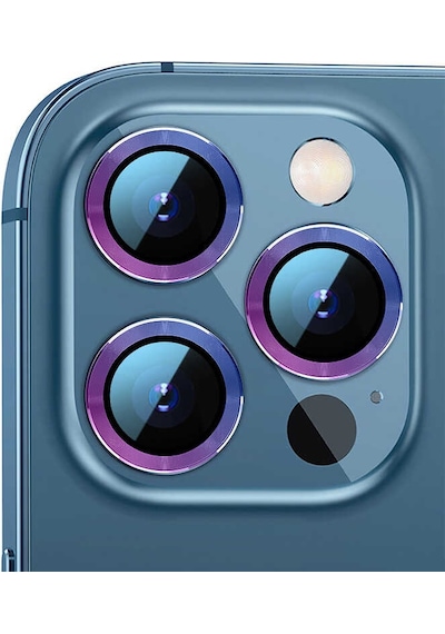 Noktaks - Apple Uyumlu iPhone 13 Pro - Kamera Lens Koruyucu Cl-07 - Colorful - T21299 Colorful