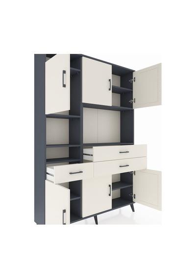 Arges Dolap 9 Raflı 3 Çekmeceli 6 Kapaklı 132x30x195 Antrasit-aytaşı/aytaşı Aytası/aytası Arges Dolap 9 Raflı 3 Çekmeceli 6 Kapaklı 132x30x195 Antrasit-aytaşı/aytaşı Aytası/aytası