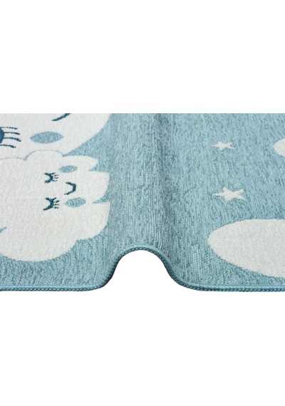Eko Halı Noa Baby Nb 02 Blue Yıkanabilir Çift Taraflı Yumuşak Dokulu İnce Çocuk-bebek Odası Halısı Mavi
