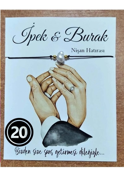 20 Adet Kişiye Özel Isimli Şans Bilekliği Söz, Bride, Kına Hediye