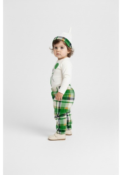Mnk Baby & Kids Kravatlı Penguen Badi , Pantolon , Şapka Penye Takım Mnk0587 Yeşil