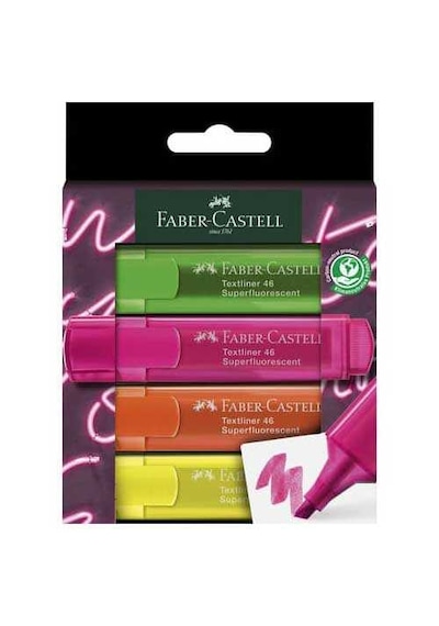 Faber Castell 1546 4'lü Gen-z Fosforlu Kalem Seti Çok Renkli