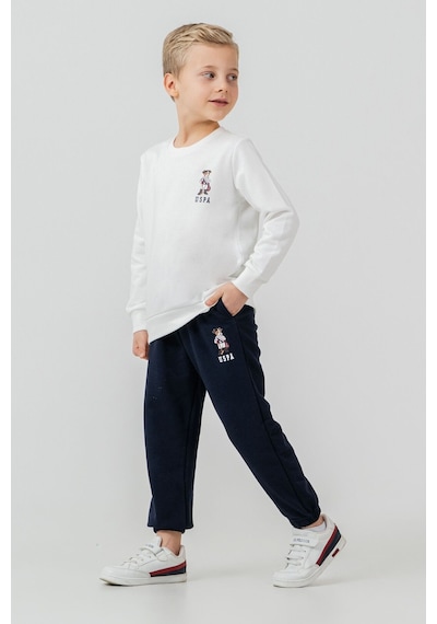 U.S. Polo Assn. Erkek Çocuk Baskılı Beyaz Uzun Kol Eşofman Takımı Us2633-c-v2 Us2633-c-v2