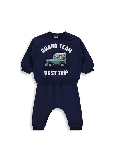 Civil Baby Araba Baskılı 6-18 Ay Takım - Lacivert Soft Lacivert