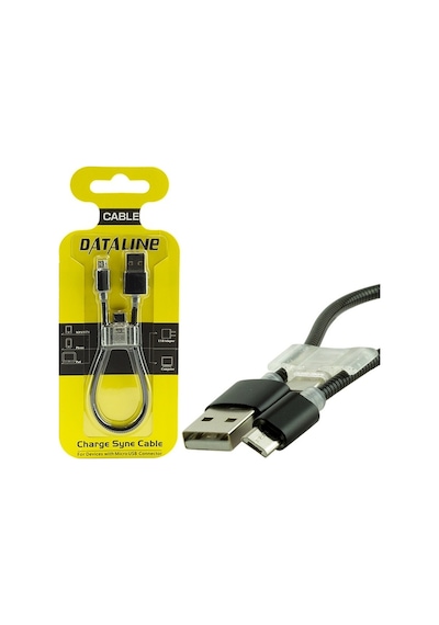 Powermaster Android Samsung Uyumlu Seri+Type-C Örgülü Kısa Şarj Kablosu