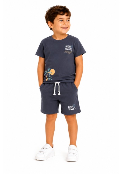 Tucankids Erkek Çocuk %100 Pamuklu İkili Takım Lacivert Füme