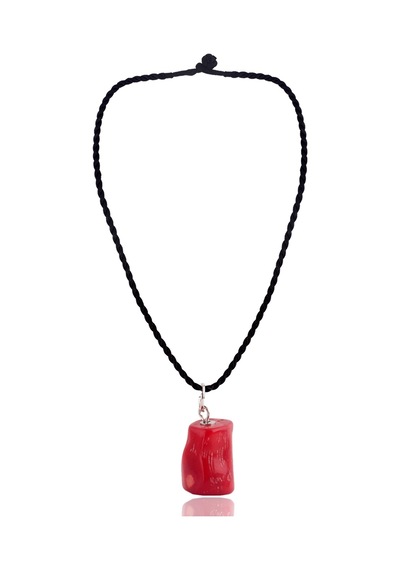 Stoneage Jewellery Mercan Doğal Taş Kararlılık Kadın Kolye Siyah