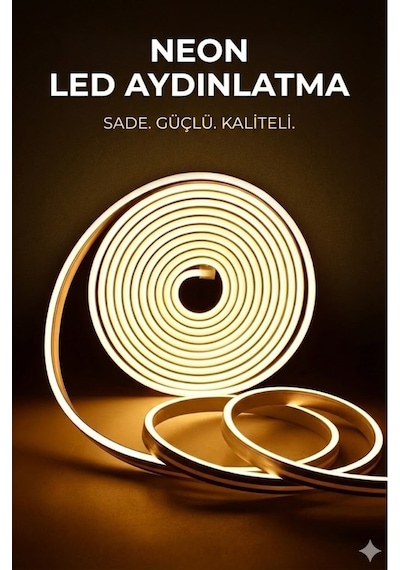 5 Metre Esnek Neon Led Şerit - 12v Dekoratif Ambiyans Aydınlatması Tak Çalıştır