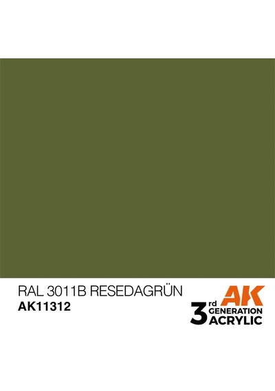 Ak Interactive 11312, 17 Ml. 3gen Ral 6011b Resedagrün Afv Maket Boyası Standart