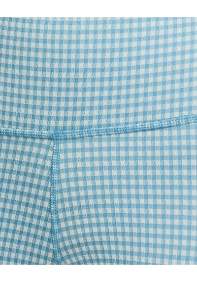 Nike Women's Dri-fıt Gingham Cropped Yoga Leggings Da1092-134 Kadın Spor Tayt Açık Mavi
