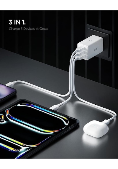 Spigen 67w Usb-c + Usb-a 3 Port Hızlı Şarj Aleti Samsung Pps 2.0 Isı Düşüren Gan Pro Akım Korumalı Pd 3.0 / Scp / Fcp Protokol Güç Adaptörü iPhone & Android & İpad & Apple Uyumlu MacBook Type-c White Spigen 67w Usb-c + Usb-a 3 Port Hızlı Şarj Aleti Samsung Pps 2.0 Isı Düşüren Gan Pro Akım Korumalı Pd 3.0 / Scp / Fcp Protokol Güç Adaptörü iPhone & Android & İpad & Apple Uyumlu MacBook Type-c White