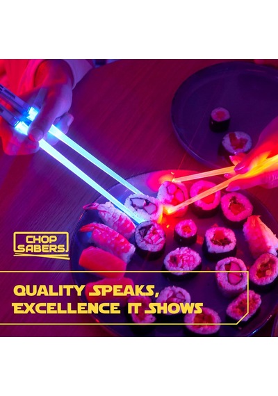 Valkyrie 8 Parça Led Işıklı Chopstick Işık Kılıcı Yemek Çubukları Star Wars Tema Çöpstik Çok Renkli