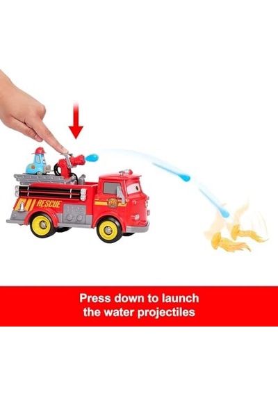 Mattel Ve Pixar Oyuncak İtfaiye Aracı, Radyatör Kasabası Hızlı Kahramanlar İtfaiyeci Red Ve Guido, 2 Plastik Alev Hedefi Ve 2 Su Fışkırtıcı, Jfl54