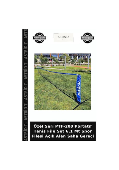 Özel Seri Ptf-200 Portatif Tenis File Set 6,1 Mt Spor Filesi Açık Alan Saha Gereci Çok Renkli