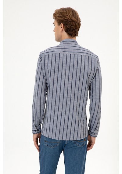 U.s. Polo Assn. Erkek Lacivert Gömlek Desenli 50316563-vr033 Lacivert
