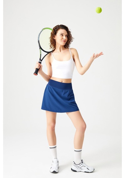 Los Ojos Lacivert 2 Katmanlı Tenis Eteği - Şort Etek - Spor Etek Tennis Skirt Lacivert