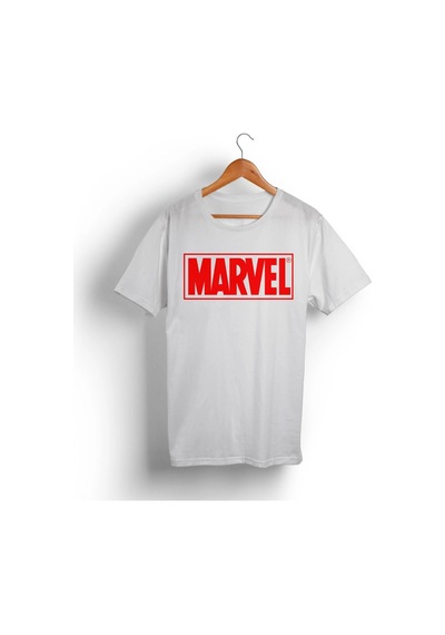 Küçük Marvel Logo Tişört Beyaz