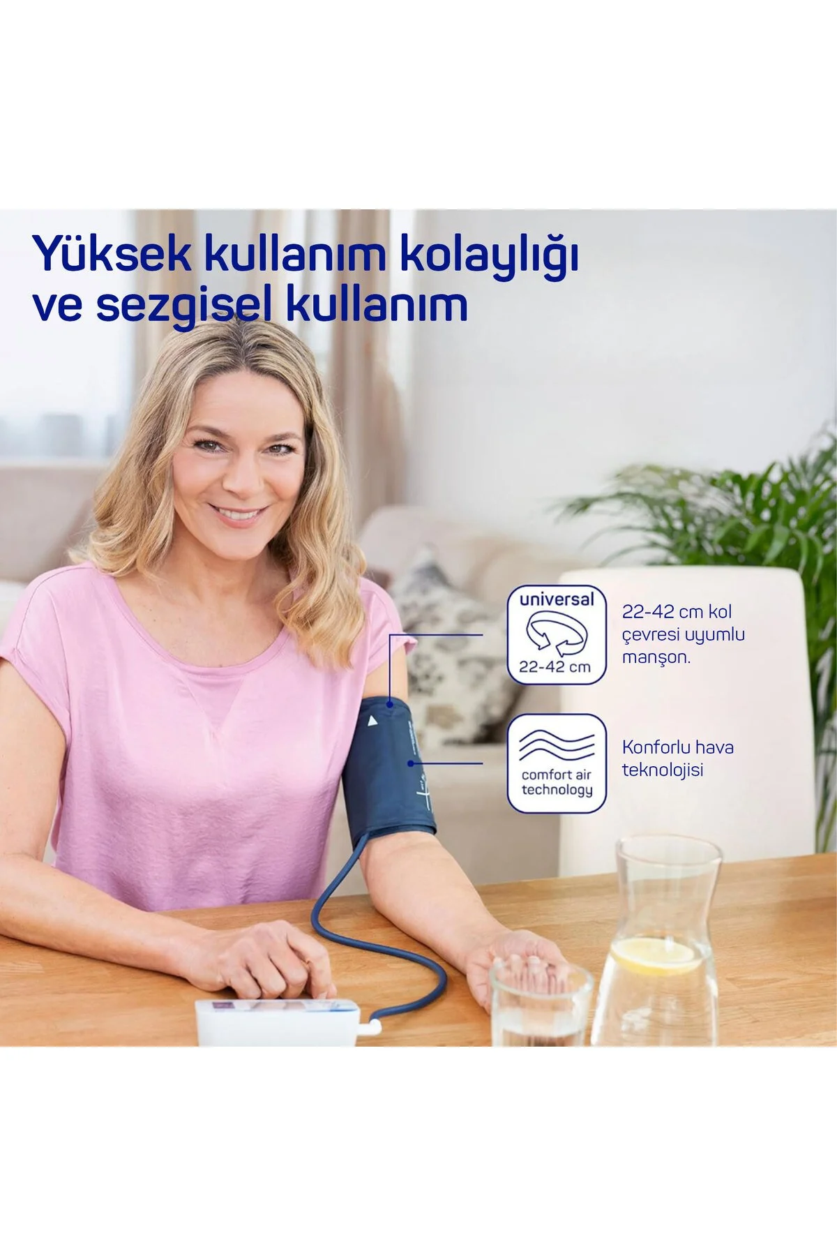 Veroval Compact Üst Koldan Dijital Tansiyon Aleti Geniş Manşonlu Aritmi Tespiti Yapan Tansiyon Ölçer