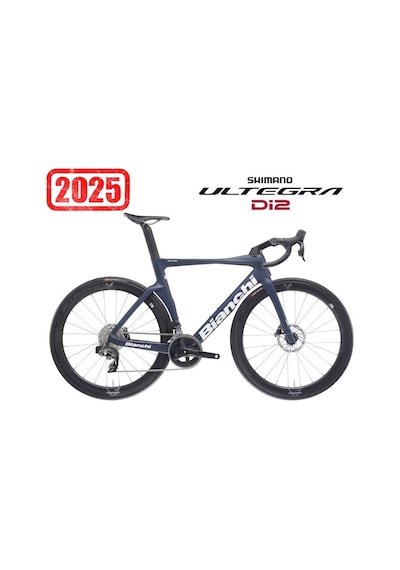 Bianchi Oltre Comp 2025 Ultegra Dı2 12v-velomann C55 Koyu Mavi 53cm Celeste - Siyah