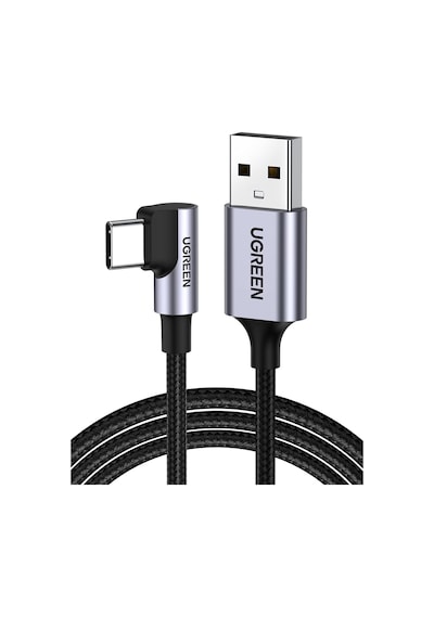 18w, Usb To 90 Derece Usb-a & Usb-c Kablo, 1 Metre, Siyah, Acbugn50941