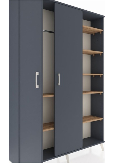 Arges Dolap 7 Raflı 2 Kapaklı Tek Askılı 132x30x195 Antrasit-antrasit/çam Antrasıt/atlas Çam Arges Dolap 7 Raflı 2 Kapaklı Tek Askılı 132x30x195 Antrasit-antrasit/çam Antrasıt/atlas Çam