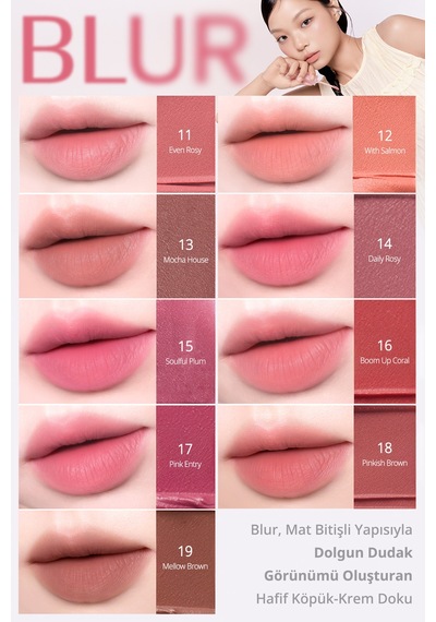Gün Boyu Kalıcı Pürüzsüz Matlık Sunan Tint Perıpera Over Blur Tint 19 Mellow Brown