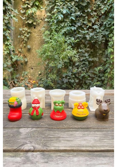 Rufus Concept 3d Christmas Beşli Silikon Mum Kalıp Seti