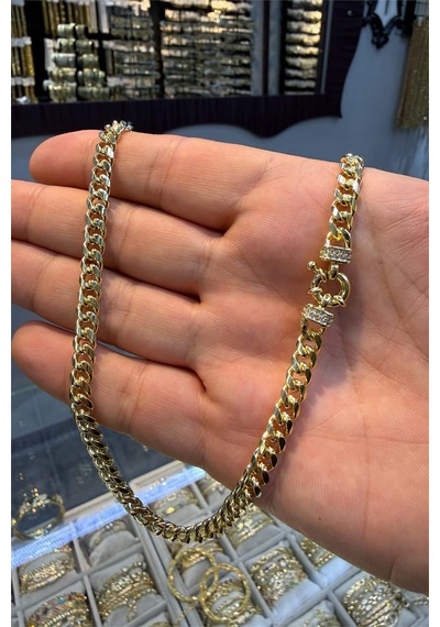 Gemici Kilit Kolye 50 Cm Altın