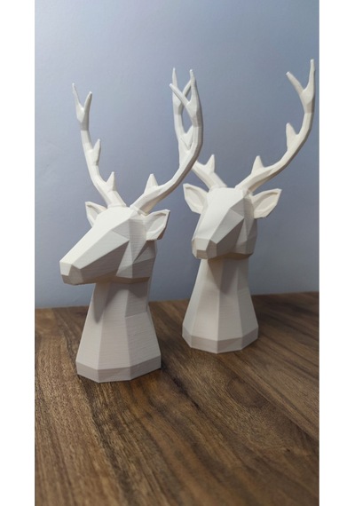 2 Li Set Geyik Figürlü Modern Dekoratif Hediyelik Biblo Kemik Beyazı 22cm/19cm Gizzstore Home