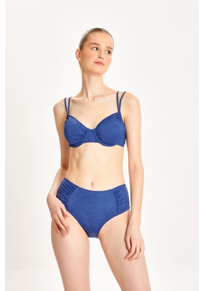 Too Salty Swimwear Kadın Mavi Kot Görünümlü Büzgülü Balenli Toparlayıcı Yüksek Bel Bikini Takımı 24s102st Mavi Kot Too Salty Swimwear Kadın Mavi Kot Görünümlü Büzgülü Balenli Toparlayıcı Yüksek Bel Bikini Takımı 24s102st Mavi Kot