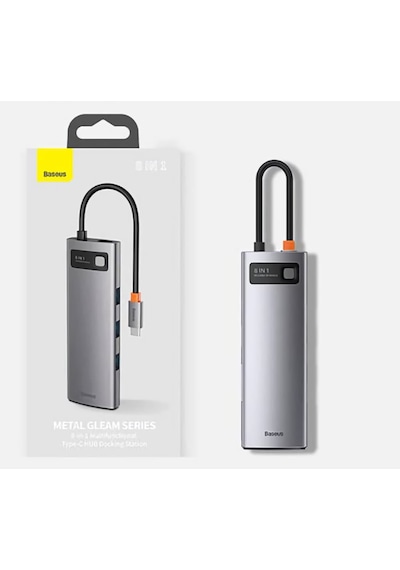 Baseus Metal Gleam Series 8In1 Type-C Hub Adaptör Çoklayıcı (550394534)