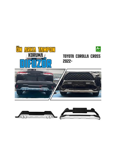 S-dizayn Toyota Corolla Uyumlu Cross Ön Ve Arka Tampon Koruma Difüzör Seti 2022 Üzeri A+ Kalite