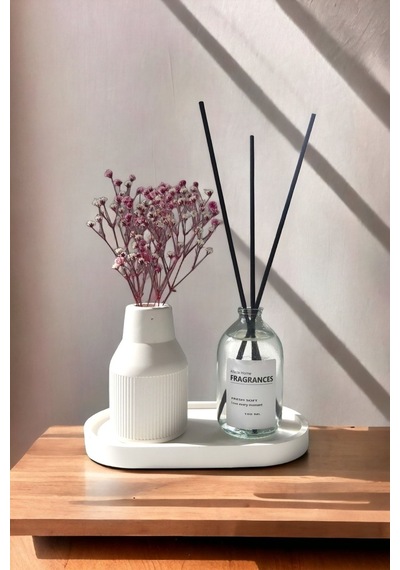 Dekoratif Iskandinav Tarz Kuru Çiçek Pampas Vazosu Fresh Soft Oda Kokusu Standlı Set