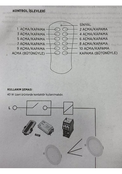 Cata 10 Lu Kanal Avize Kumandası 10x500 W Ct-9152 Siyah  -  Beyaz