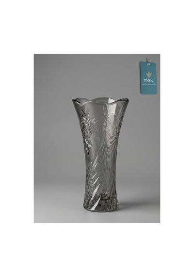 Chacha Home Luxury Irıs Cam Vazo, Masa Dekorasyonu Çiçeklik, Aranjman 22 Cm Füme