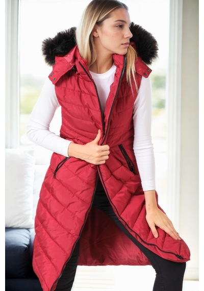 Z9752 Dewberry Bayan Yelek-bordo Bordo