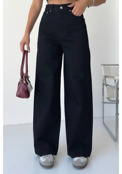 Balenbi Kadın Yüksek Bel Jean Salaş Kesim Extra Wide Leg Kot Pantolon 1240 - Premium Seri Siyah 2300 Balenbi Kadın Yüksek Bel Jean Salaş Kesim Extra Wide Leg Kot Pantolon 1240 - Premium Seri Siyah 2300