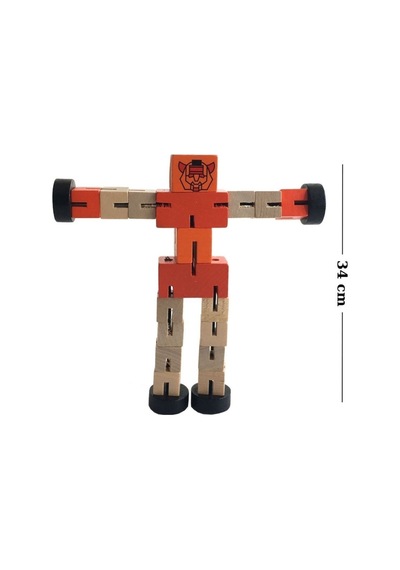 Bak Gel Al Küçük Boy Ahşap Robot Adam - 0102k01001501